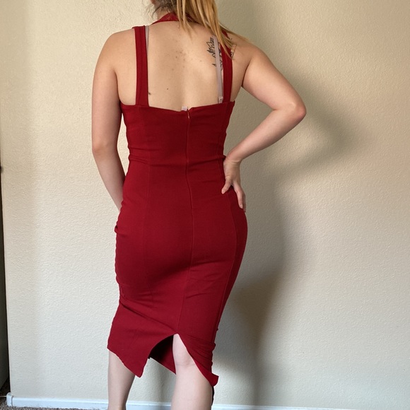 Hot Miami Styles Red Midi Dress - Picture 6 of 6